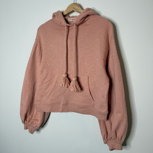 Revolve Ulla Johnson Mel Tassel Pullover Hoodie 100% Cotton size small rose pink - Picture 4 of 12